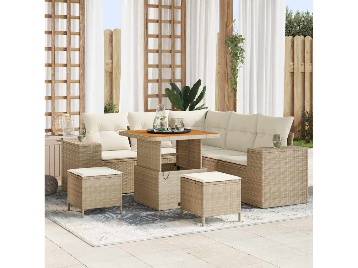 Vidaxl Conjunto De Sofá De Jardim 8 Unid. 7-número De Lugares
