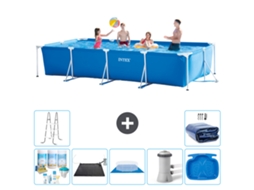 Intex Piscina Com Estrutura Retangular - 450x220x84 Cm - 8-peças S20078