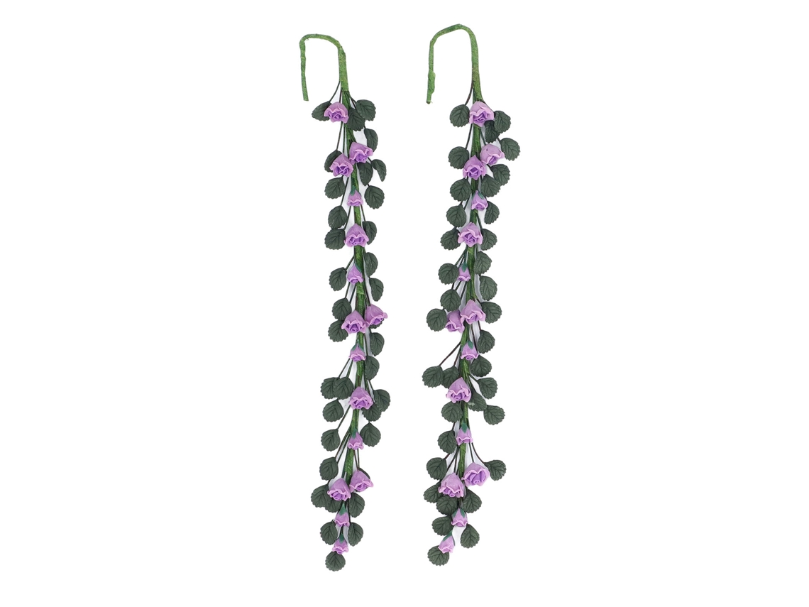 Mali 2pcs Miniatura de Balanço com Videira de Rosa 1:12 para Casa de Bonecas Decoração Diy Roxa