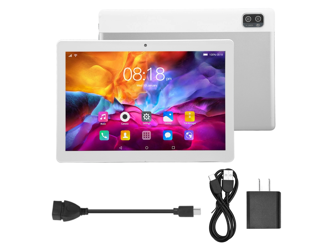Tablet (5g Wifi Chamável) 10,1 Polegadas Android 12 Prata 6gb+128g