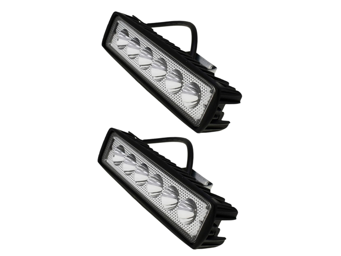 Faróis De Led Pretos Para Carro, 18 W, 10-12 V, 2 Peças, 6 Polegadas