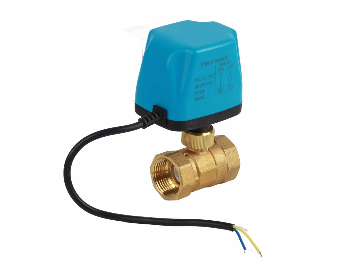 Válvula De Bola Motorizada Dn25 Dc12‑24v Aberta Normalmente