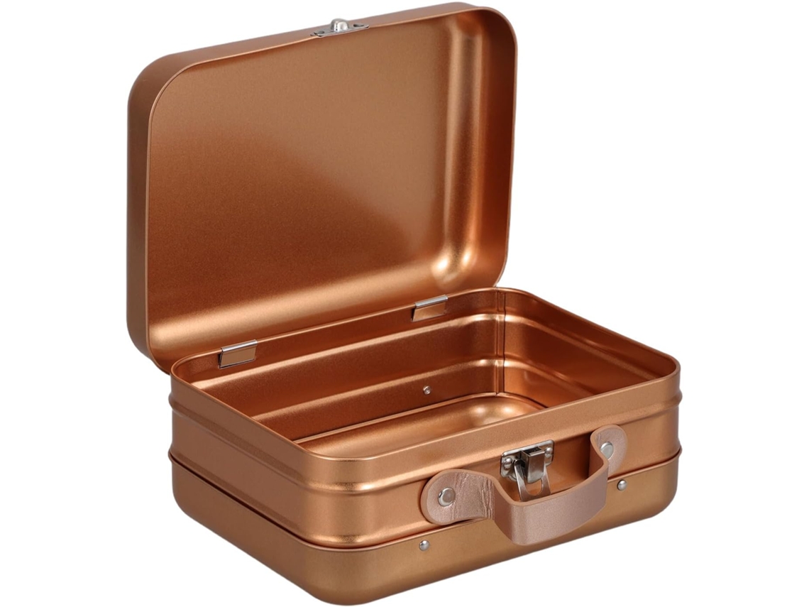 Caixa Armazenamento Folha Flandres Metal Retangular Decorativa Multifuncional Economiza Espaço Cartões GOKOCO