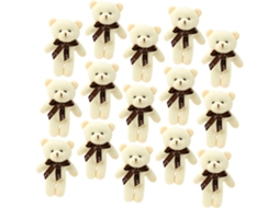 Conjunto De 15 Mini Chaveiros Ursinho Pelúcia Bege, Design Adorável E