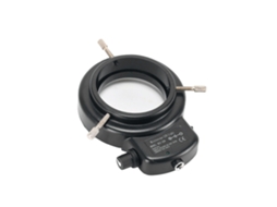 Luz anular de LED para microscópio estereoscópico com brilho ajustável.