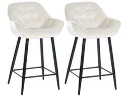 Conjunto de 2 bancos de bar Gibson creme/veludo CLP
