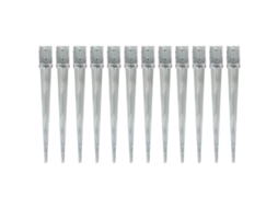 Vidaxl Estacas De Enterrar 12 Pcs 10x10x91 Cm Aço Galvanizado Prateado