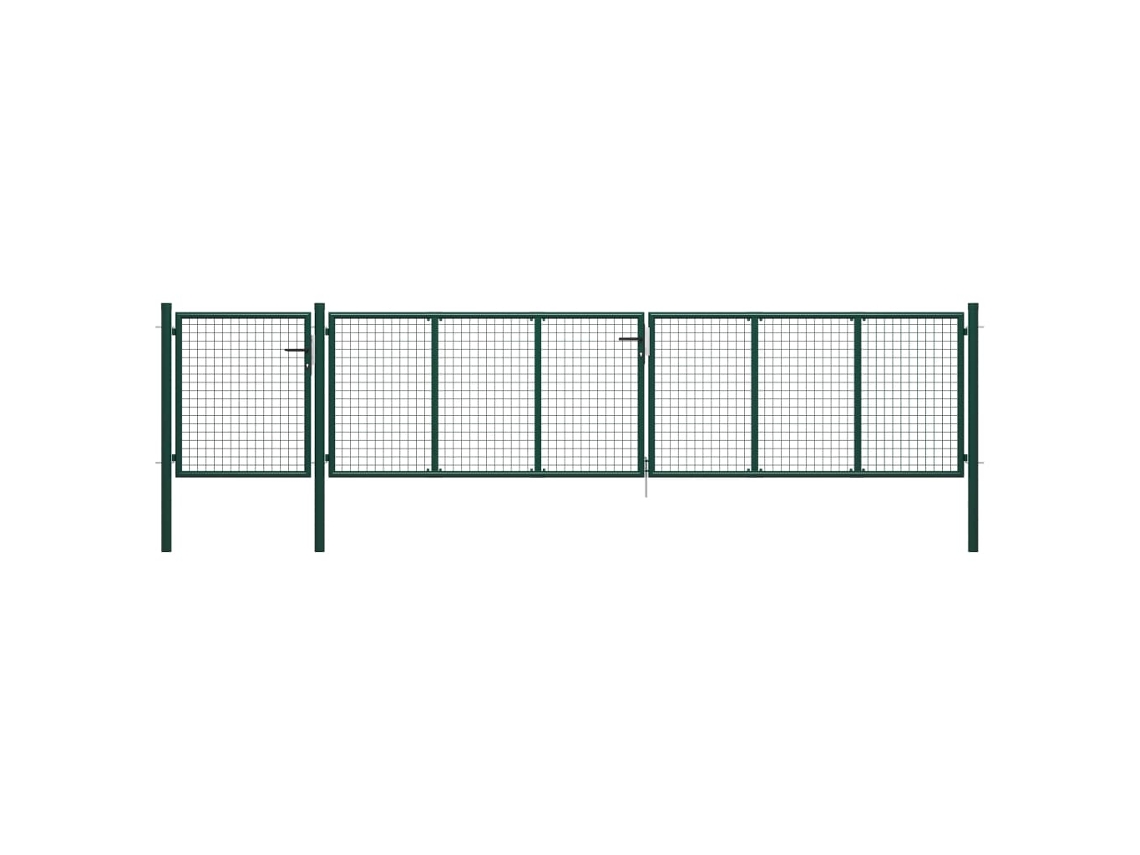 vidaXL Portão de jardim 500x75 cm aço verde