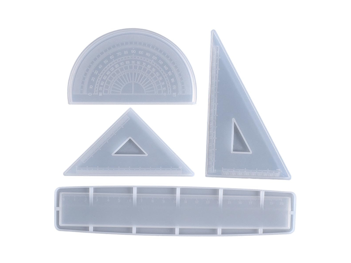 Molde Silicone para Régua Reta, Branco, 1 Conjunto, Triangular