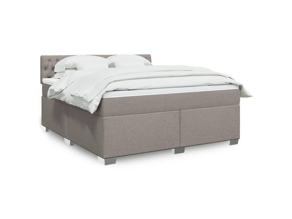 Vidaxl Cama Com Molas/colchão 180x200 Cm Tecido Castanho-acinzentado