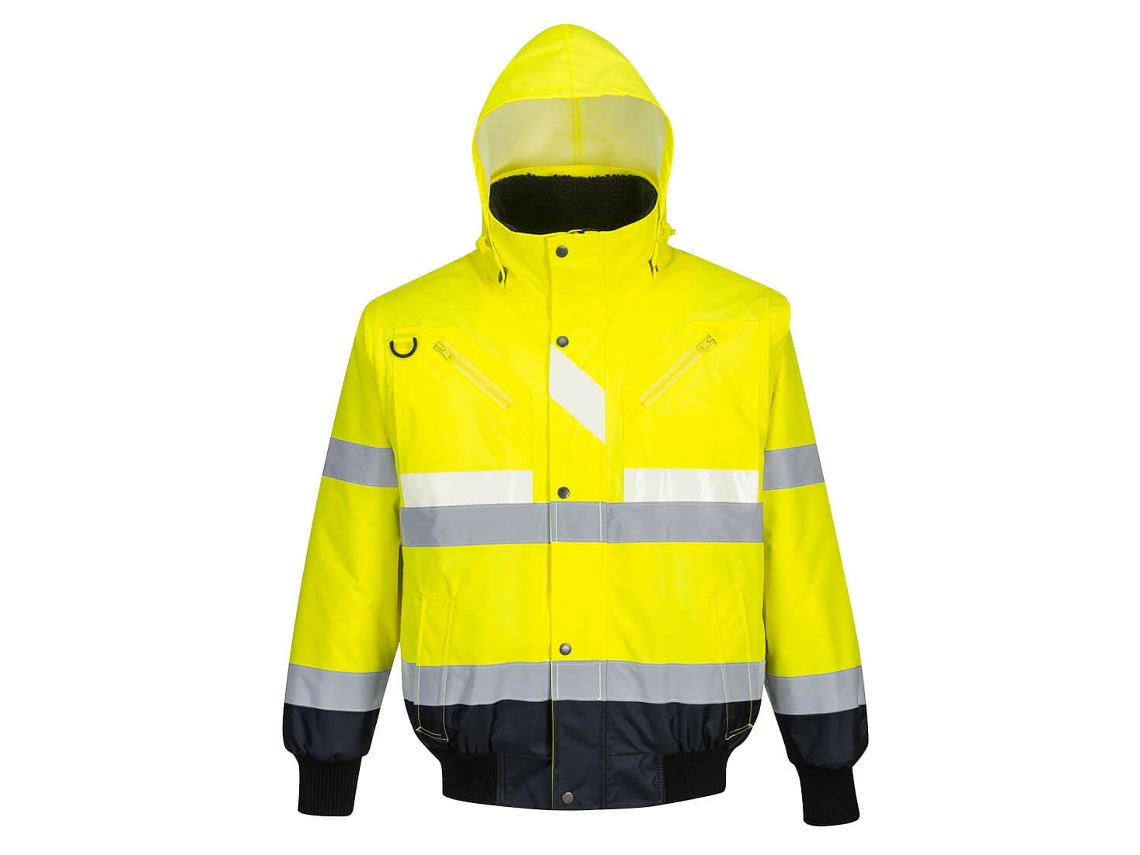 Jaqueta De Contraste De Alta Visibilidade 2 Em 1 / Amarelo Marinho / M Portwest