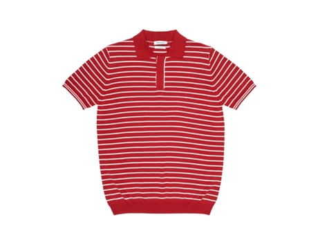 Polo De Homem de Lã Co Rigata Gelo Algodão Vermelho (xl)