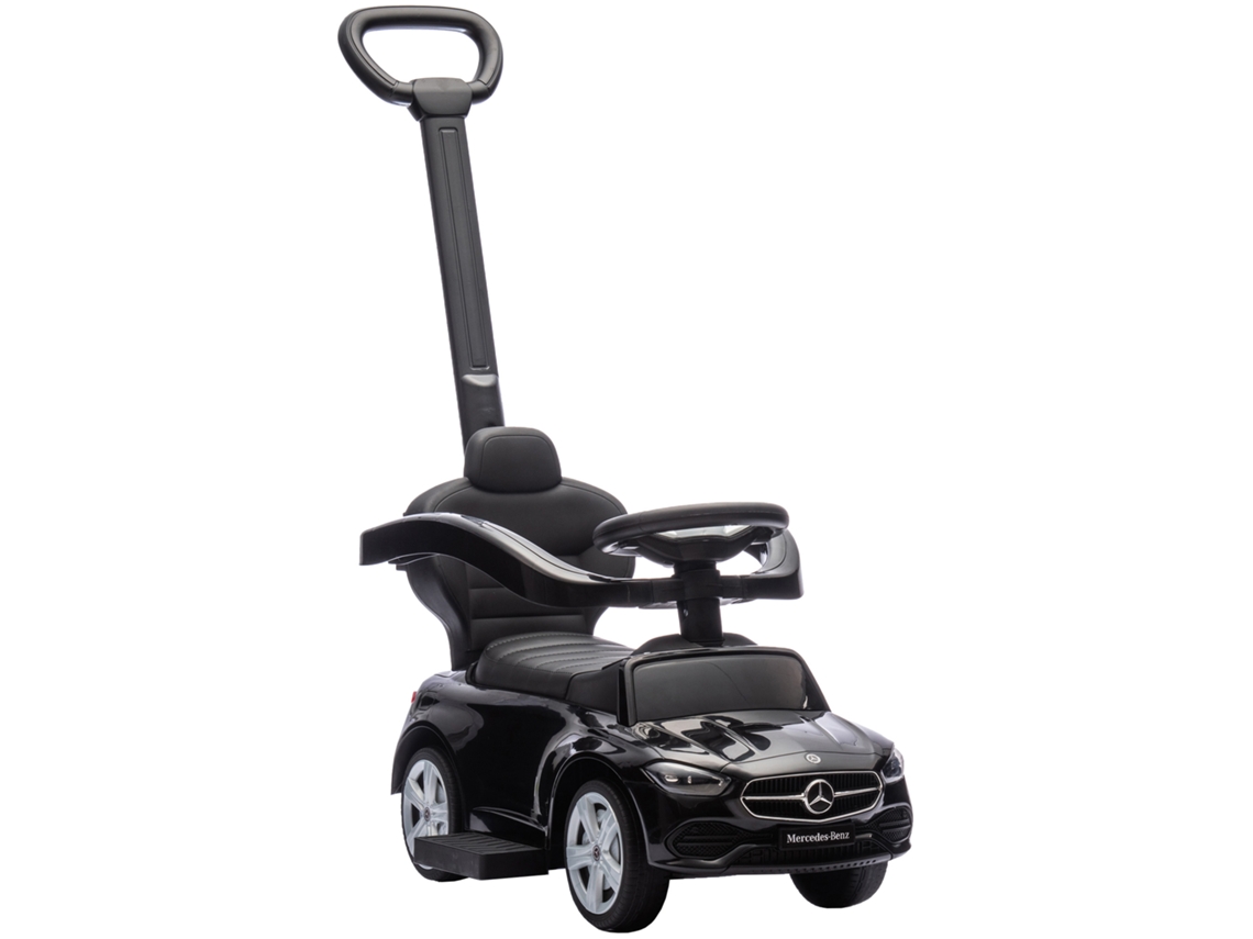 Carrinho Elétrico Infantil Mercedes-benz Licenciado, Modelo De Empurrar Com Alça Removível, 91 X 40 X 83 Cm, Preto.