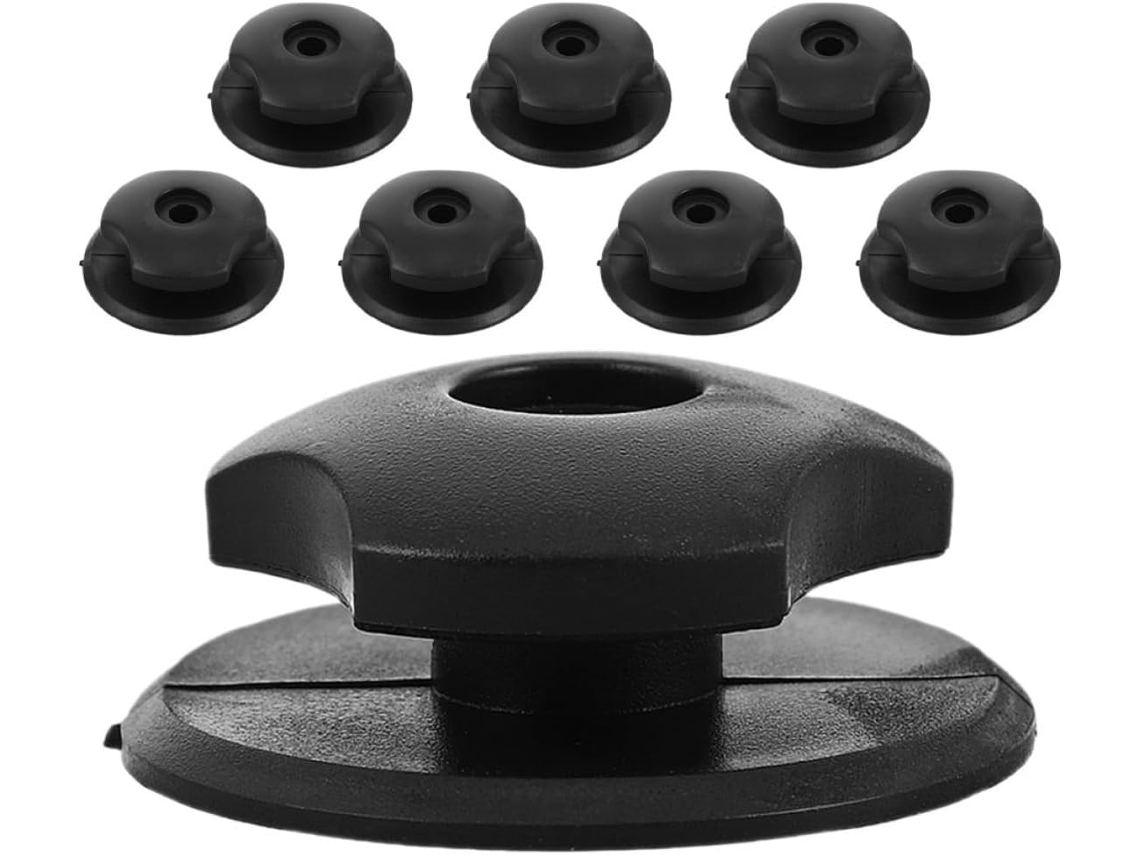 Conjunto de 8 ganchos para armazenamento sem suportes para carrinho, com pontos de fixação.