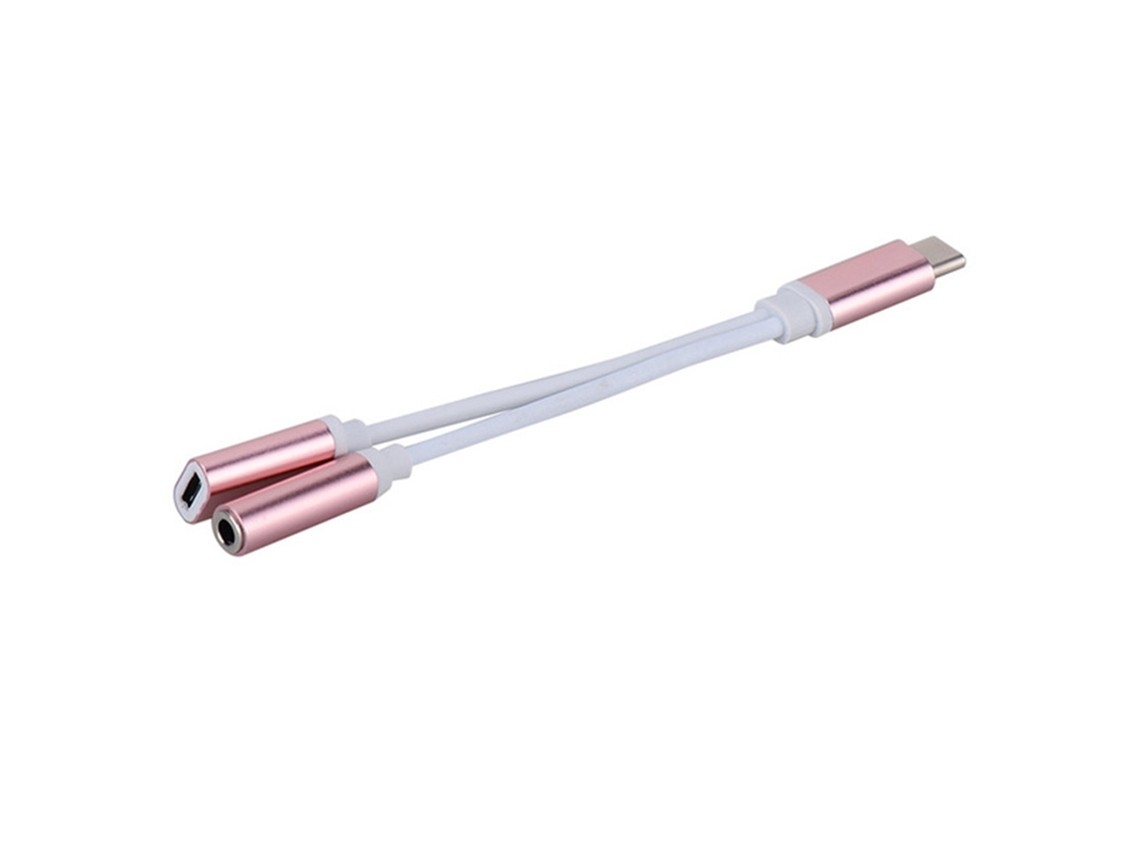 Adaptador Usb-c Para Conector De 3,5 Mm, Cabo Divisor De Áudio 2 Em 1 Com Conector Usb-c