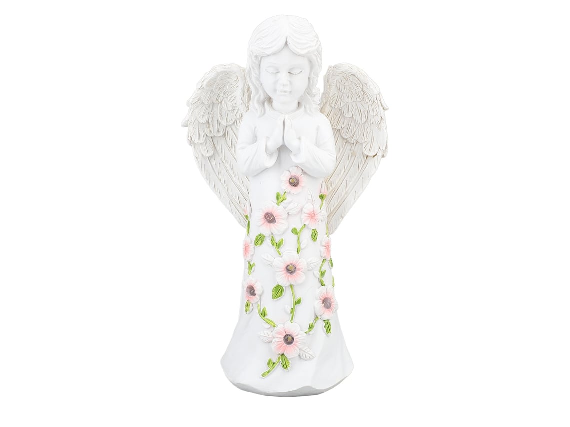 Estátua Anjo Solar Resina Impermeável Decorativo Jardim Pátio Presente Inauguração Casa