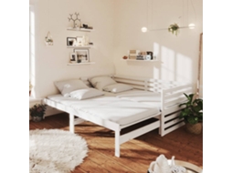 2x (90x200) cm estructura de sofá cama extraíble en pino macizo blanco