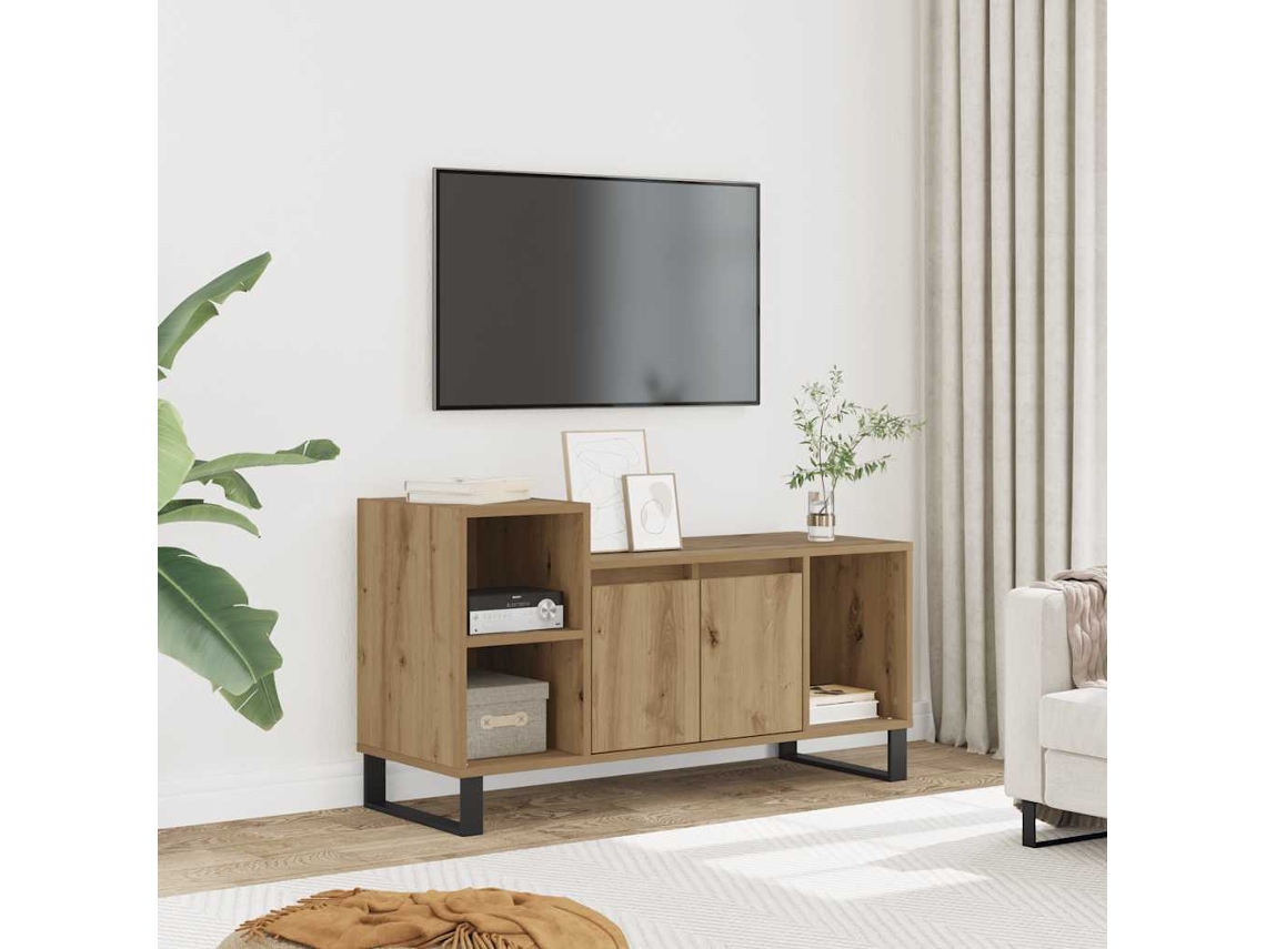 Vidaxl Móvel Tv 100x35x55 Cm Madeira Processada Cor Carvalho Artisiano