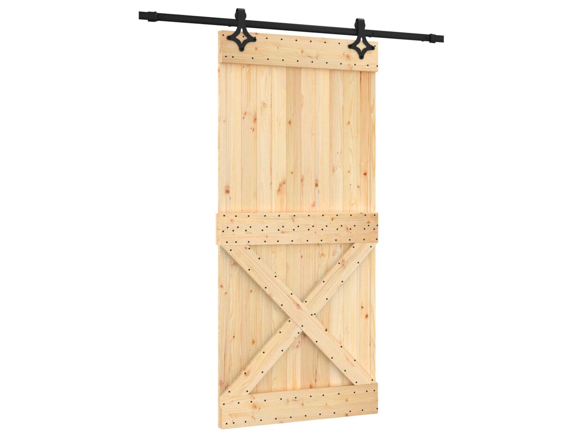 Maison Exclusive - Porta Deslizante 95 X 210 Cm Natural E Preto