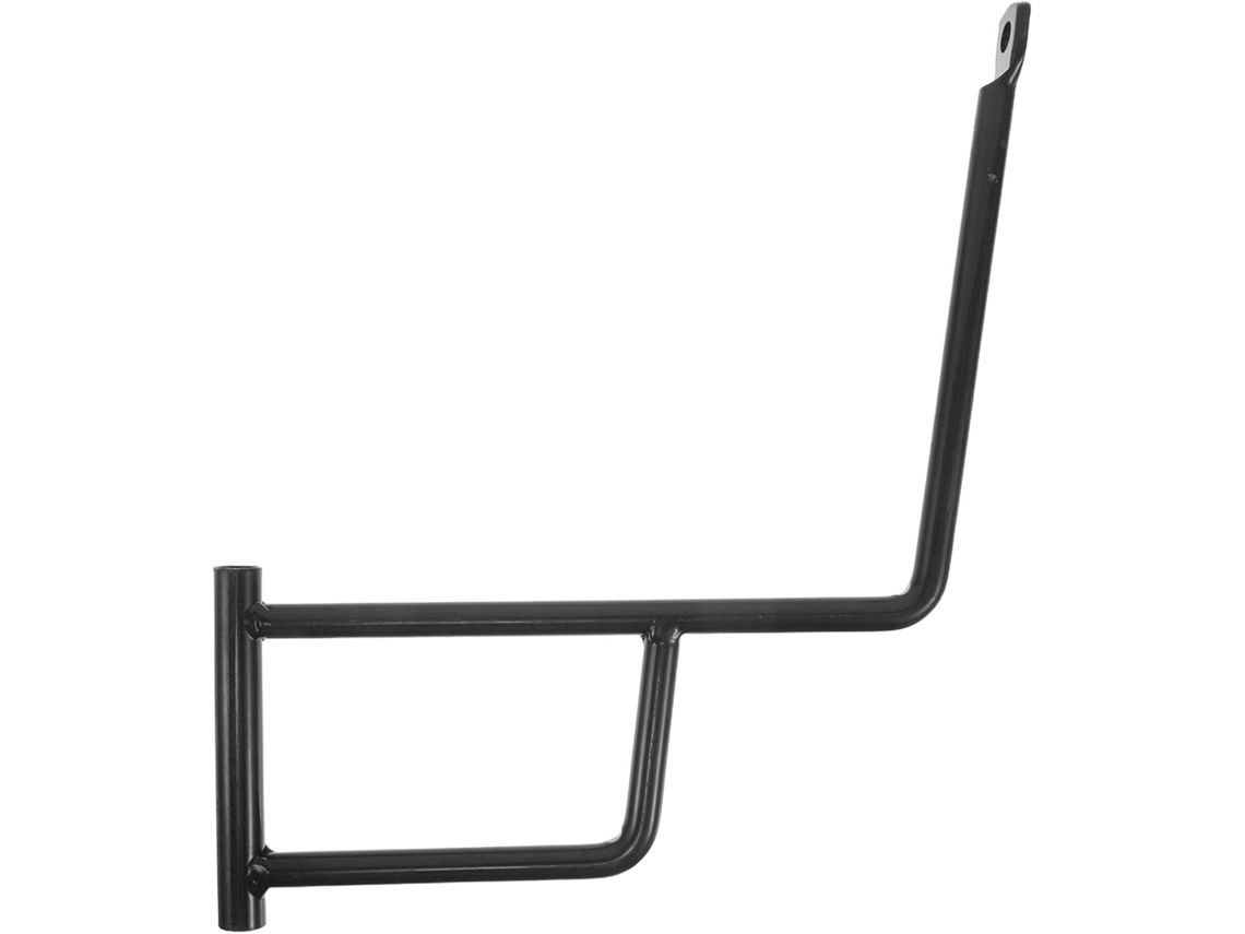 Suporte metálico para espelho retrovisor lateral de empilhadeira, com braço ajustável.