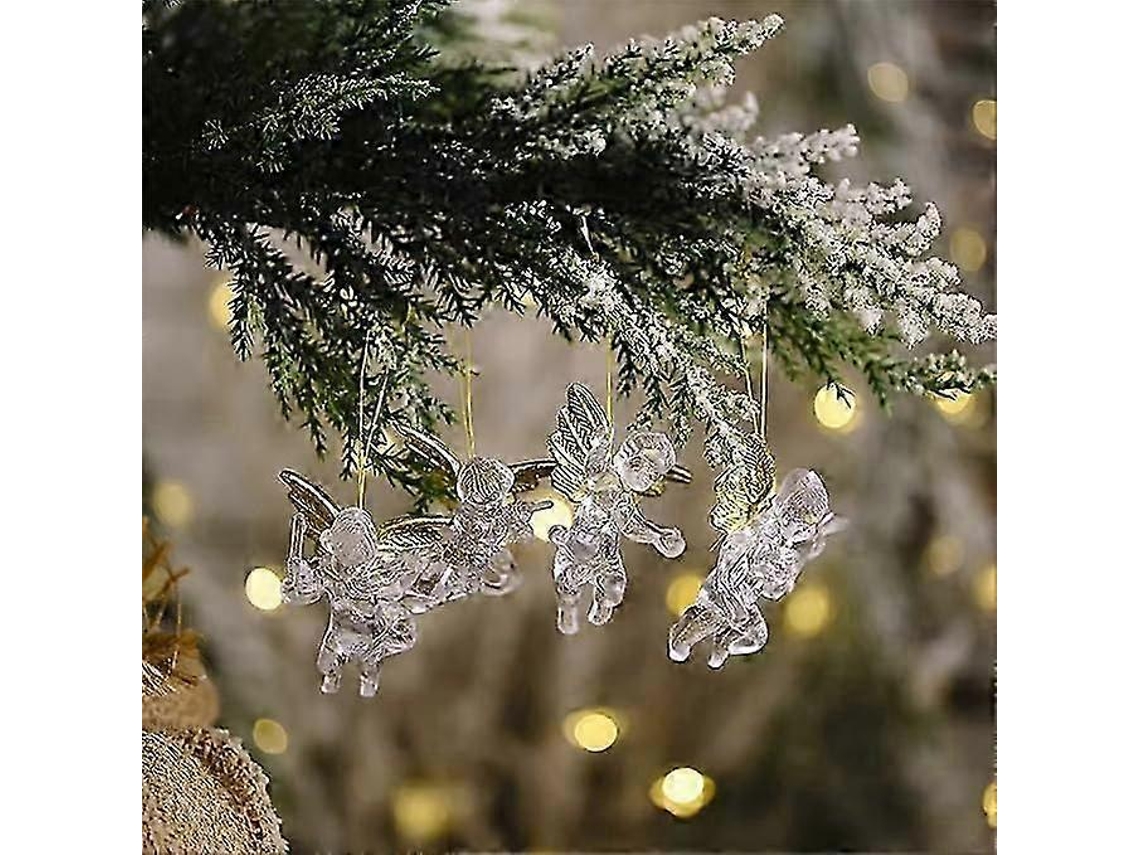 Pacote Com 16 Pingentes De Anjo Para Árvore De Natal, Mini Enfeites De Anjo Com Asas Douradas. Olysi Shop