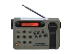 Rádio solar multifuncional de emergência 2000mAh com manivela e lanterna BESTVITE (verde militar)