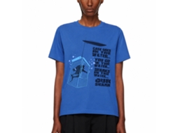 Rockinstone Jaws Movie Cage In The Water Solid Royal Adult T-shirt Size:s