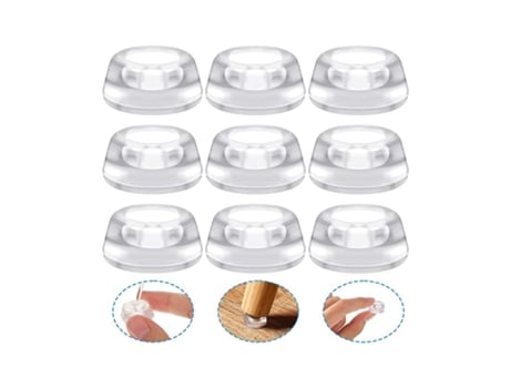 Protetor Adesivo Multiusos de Borracha Transparente com 2Cm 9 Unidades