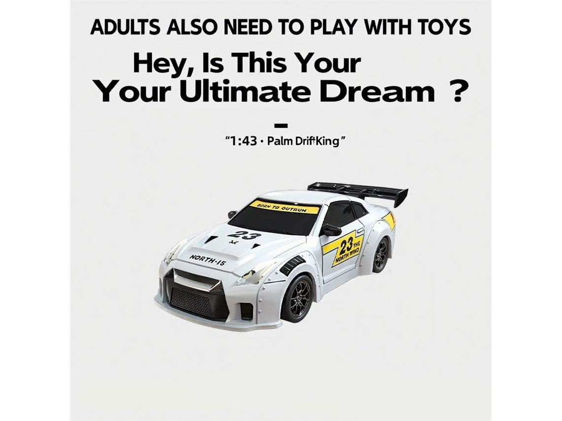Miniatura de Carro de Drift Rc Greys916 Rtr 1/43 2.4g 4wd Drift Rc Carro Giroscópio Luz Led Alta Velocidade On road Presente Meninos MDUG