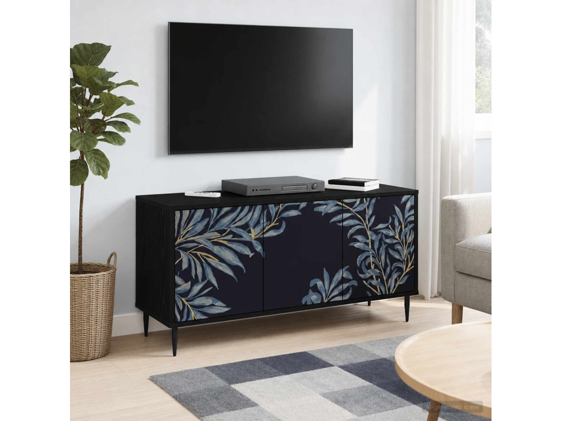 Vidaxl Gabinete Para Tv Dokkum 102 X 33 X 51 Cm Carvalho Preto