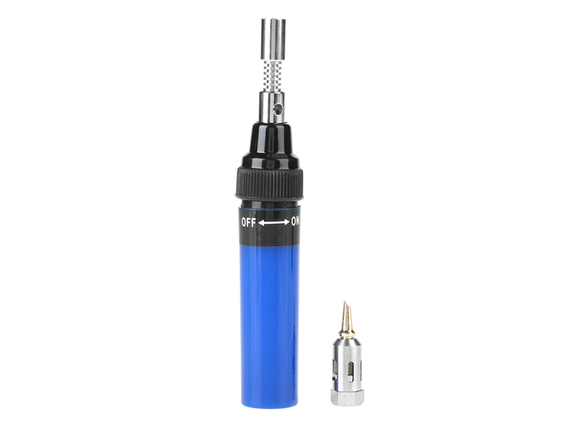 Pistola De Soldadura Sem Fio Com Gás Butano Soplete Soldador De Ferro Ferramenta 1300℃ Azul