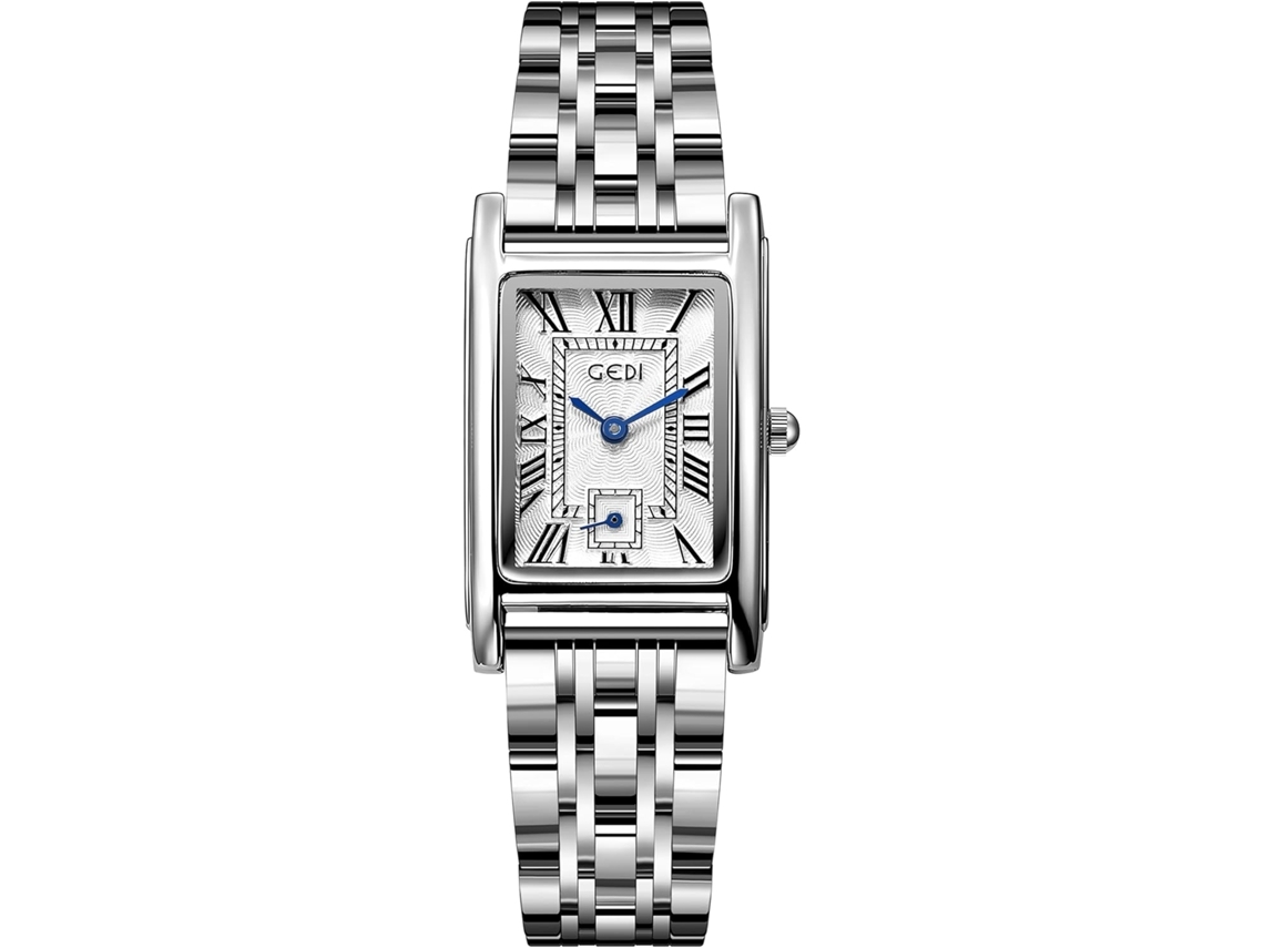 Relógios de Senhora com Caixa em Ouro Rosa Numeral Romano Relógio de Pulso de Luxo Quadrado Bracelete em Pele Castanha