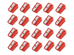 Pacote Com 20 Mini Apontadores De Lápis De Liga De Alumínio Com Furo Único Para Crianças Aquaforge