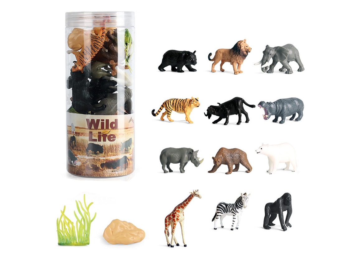 Mali 12pcs Mini Animal Figures Brinquedo de Animais Selvagens Bonecos Educativos Pvc para Crianças