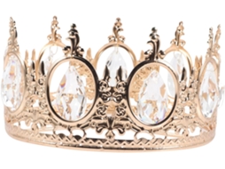 Luminária Pendente Decorativa de 21 Cm com Coroa de Cristal em Metal e Vidro para Sala de Estar. SFUSHOS
