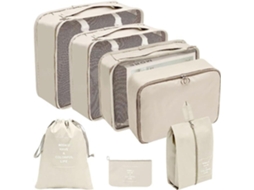 Organizador de Malas, 7 Peças, Bolsas para Viagem Bege AQUAFORGE