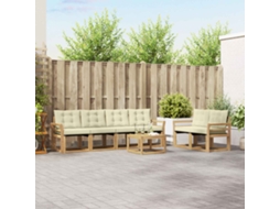 Vidaxl Conjunto De Sofás Para Exterior 7 Unid. Branco E Creme
