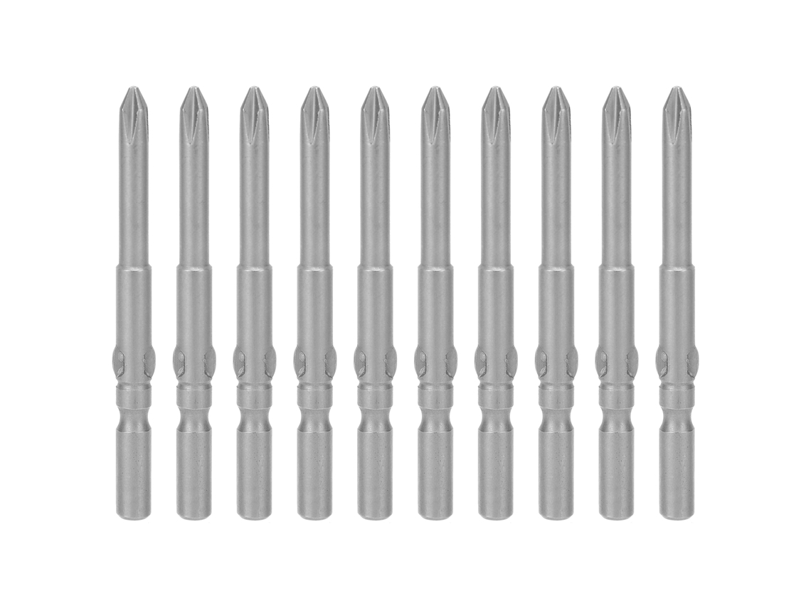 Conjunto De 10 Pontas De Chave De Fenda De 4 Mm Em Aço Liga S2 Com Cabeça Cruzada E Design Magnético. Aquaforge
