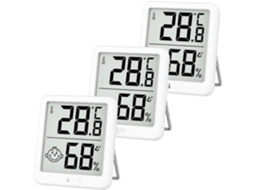 Termômetro E Higrômetro Digitais Mini Lcd Para Ambientes Internos - Kit Com 3 Peças E Medidor De Umidade Com Indicador De Carinha Sorridente Para
