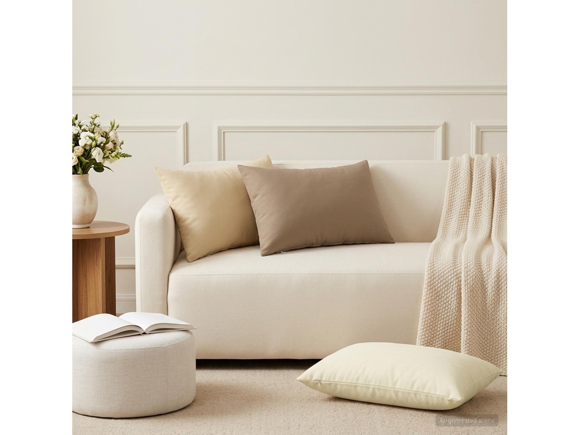 Vidaxl Capa Almofada 2 Pcs Heerlen Bege 50 X 80 Cm Poliéster