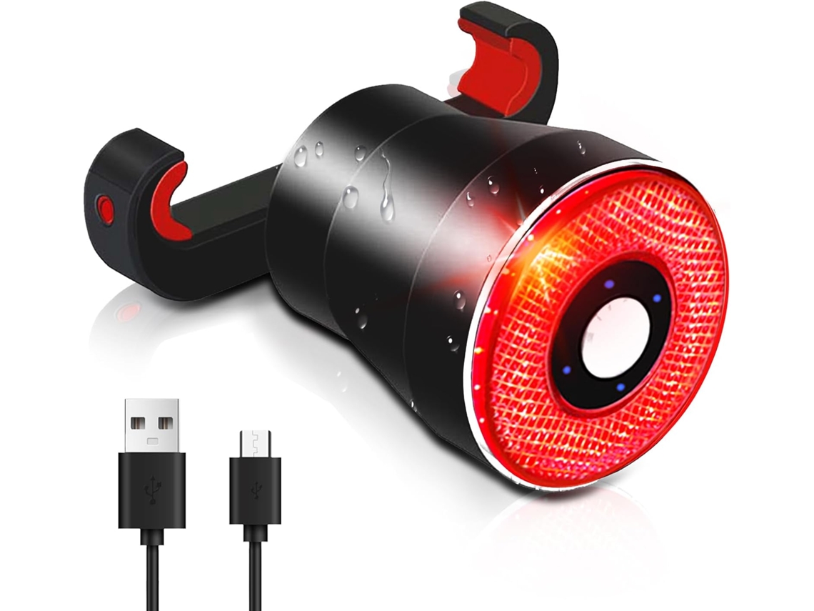 Lanterna Recarregável USB BRILVIBERA com Luz de Freio e Alta Intensidade