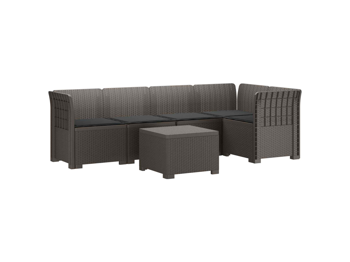Maison Exclusive - Sofá De Jardim De 5 Pessoas Com Almofadas Visual De Rattan Pp