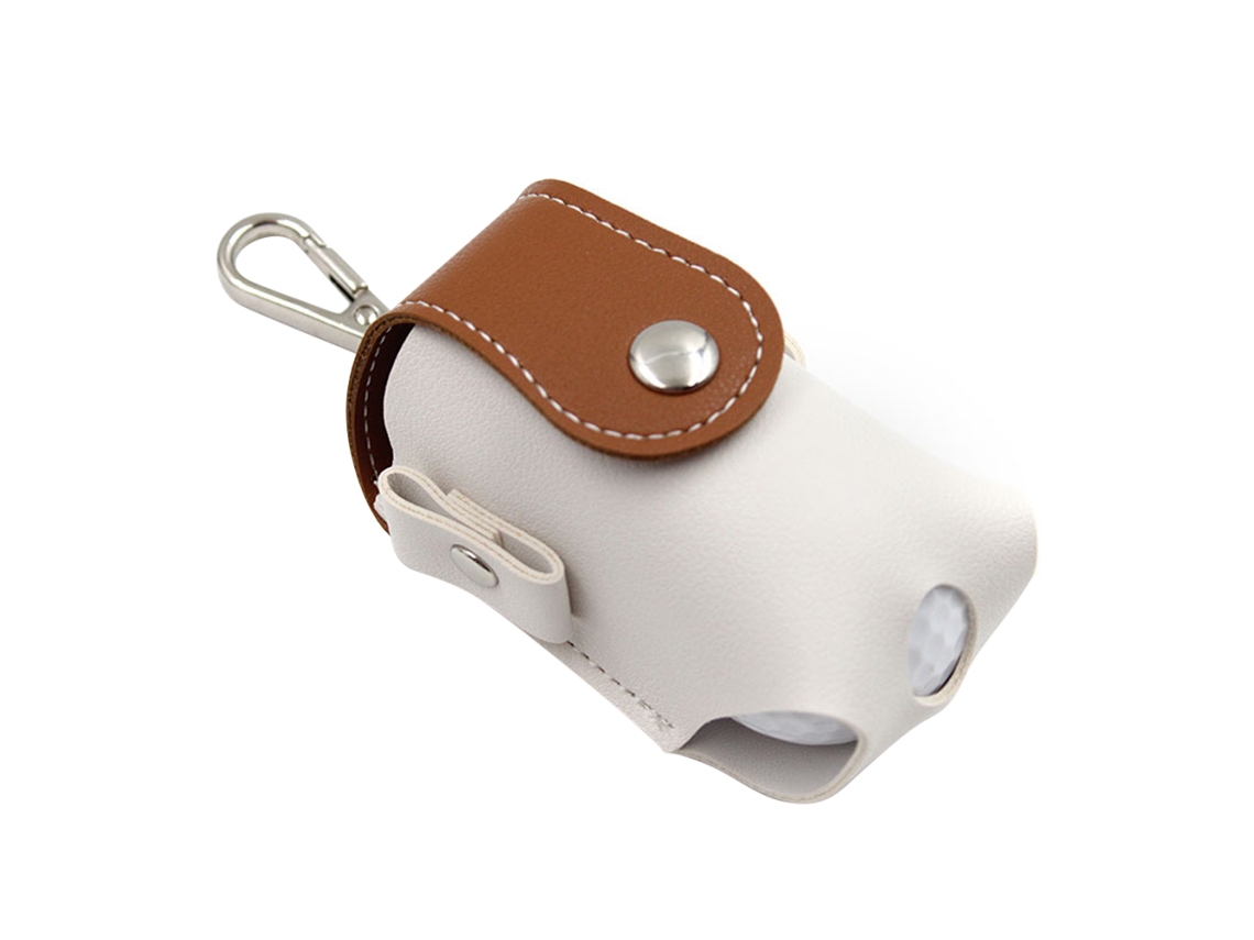 Bolsa De Couro Pu Para Armazenamento De Bola E Tee De Golfe Portátil Com Aro Para Cinto Acessório Esportivo