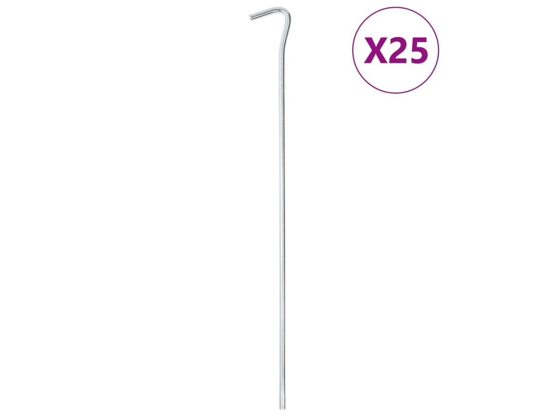 Vidaxl Estacas Para Tenda 25 Pcs 30 Cm Ø5 Mm Aço Galvanizado