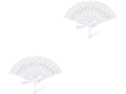 Conjunto de 2 Leques de Renda para Desfiles, Acessórios de Casamento e Decorações Elegantes. SFUSHOS