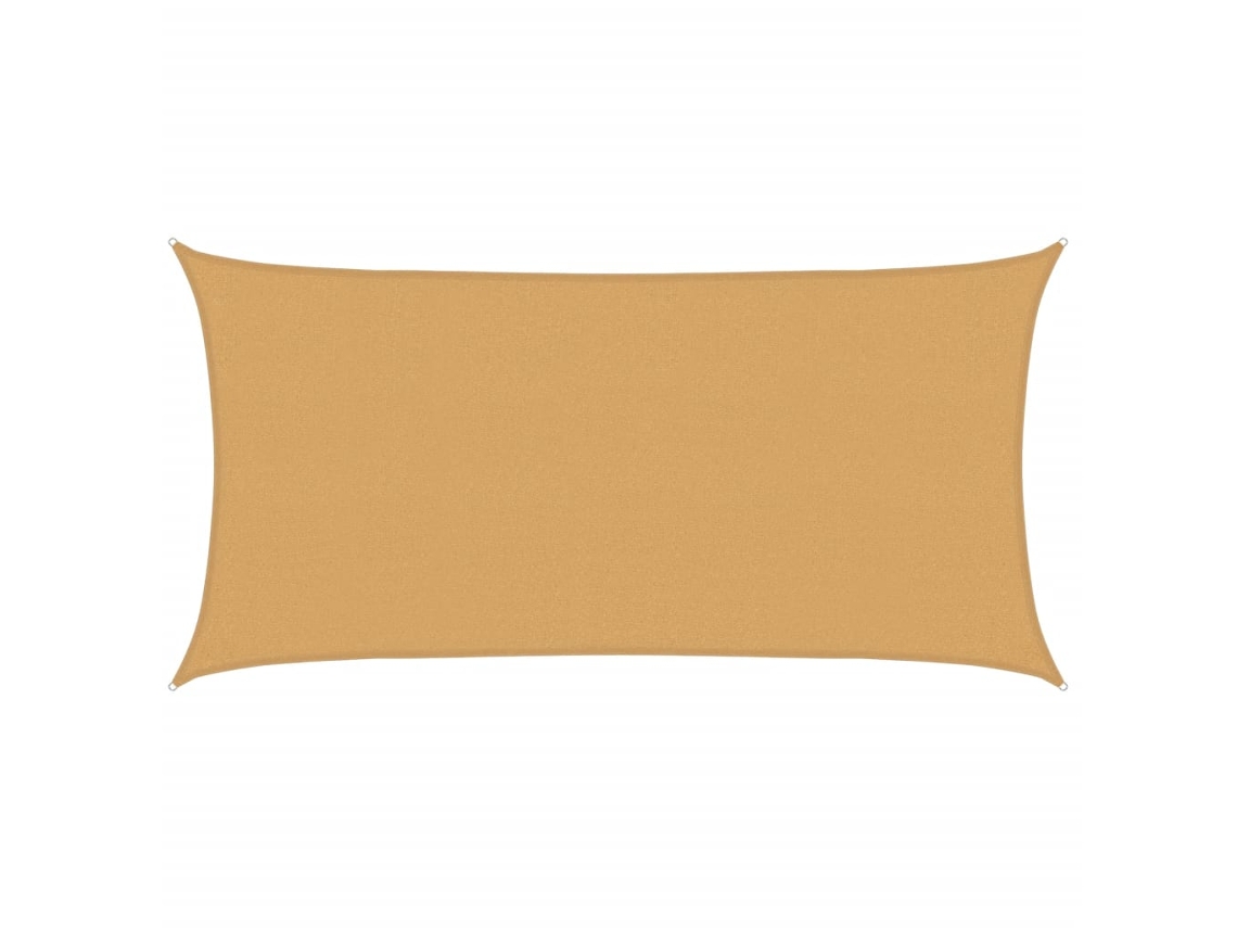 vidaXL Para-sol estilo vela retangular 160 g/m² 2x4 m PEAD areia