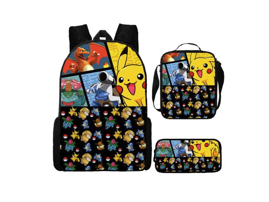 Conjunto De Mochila Infantil De Três Peças Com Estampa De Fada: Mochila + Mochila De Viagem Diagonal + Estojo, Modelo 36