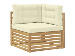Sofá de Canto Outdoor Madeira Sólida de Acácia Branco MAISON EXCLUSIVE