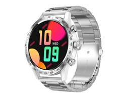 Relógio Inteligente SHAH ARPAN Ht20 para Monitoramento de Frequência Cardíaca e Pressão Arterial Esportes Silver Edge Aço Prateado