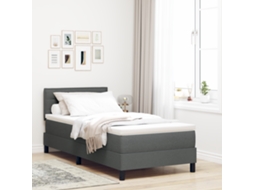 Cama Box Com Colchão E Led Cinza Escuro 90x190 Cm Tecido